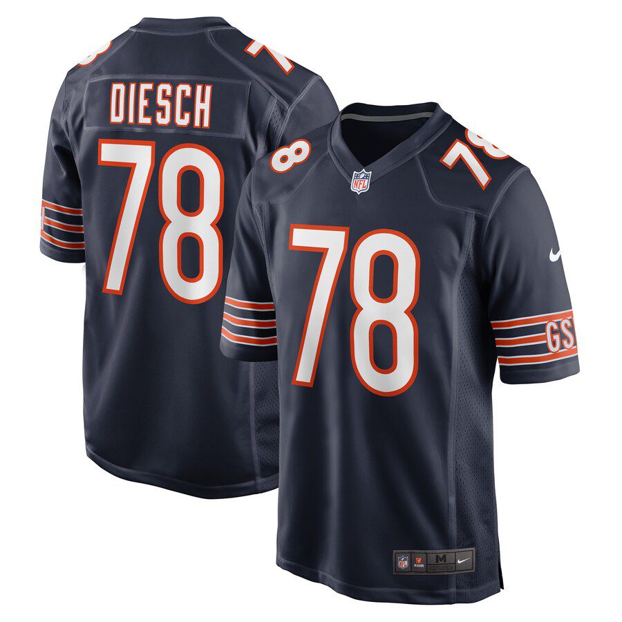 Men Chicago Bears #78 Kellen Diesch Nike Navy Game Player NFL Jersey